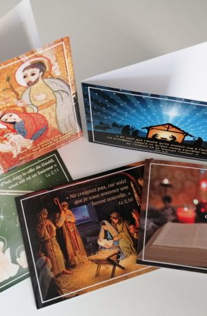 5 cartes de vœux Noël avec enveloppes